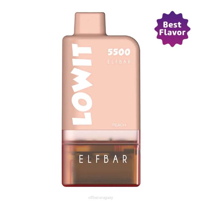 ELFBAR kit de cápsulas precargadas lowit 5500 2%nic melocotón vaina de melocotón+batería marrón VHPV137