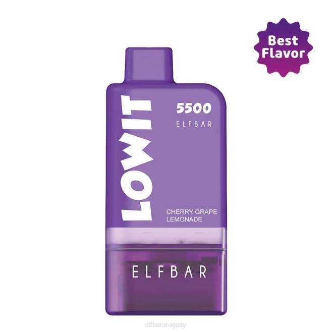 ELFBAR kit de vainas precargadas lowit 5500 2%nic limonada de uva cereza vaina de limonada de uva cereza+batería morada VHPV135