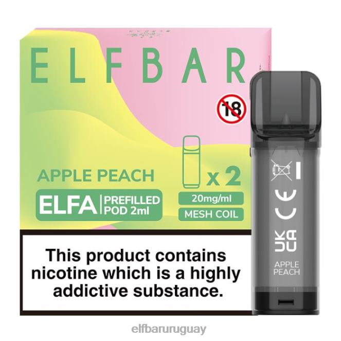 cápsula precargada elfbar elfa - 2 ml - 20 mg (paquete de 2) durazno manzana TH4FV116
