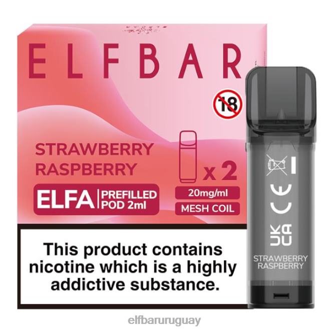 cápsula precargada elfbar elfa - 2 ml - 20 mg (paquete de 2) frambuesa fresa TH4FV112