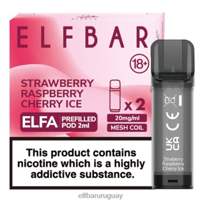 cápsula precargada elfbar elfa - 2 ml - 20 mg (paquete de 2) fresa frambuesa cereza hielo TH4FV129