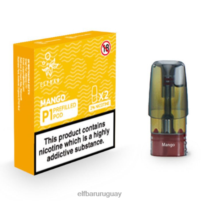 elfbar mate 500 p1 cápsulas precargadas - 20 mg (paquete de 2) mango TH4FV153