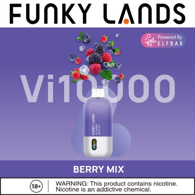 ELFBAR Funky Lands desechables vape vi10000 bocanadas arándano rosa menta VHPV163