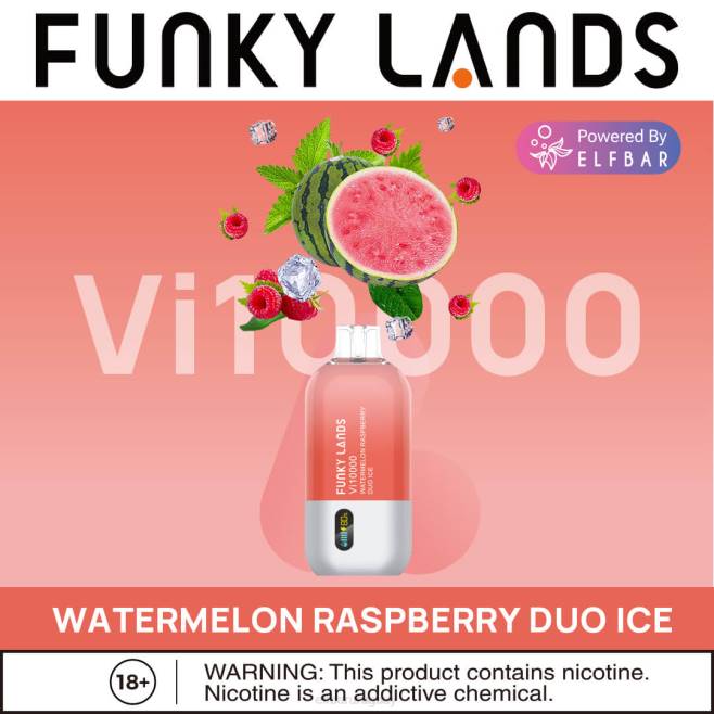 ELFBAR funky lands mejor sabor vape desechable vi10000 serie helada sandía frambuesa dúo hielo VHPV152