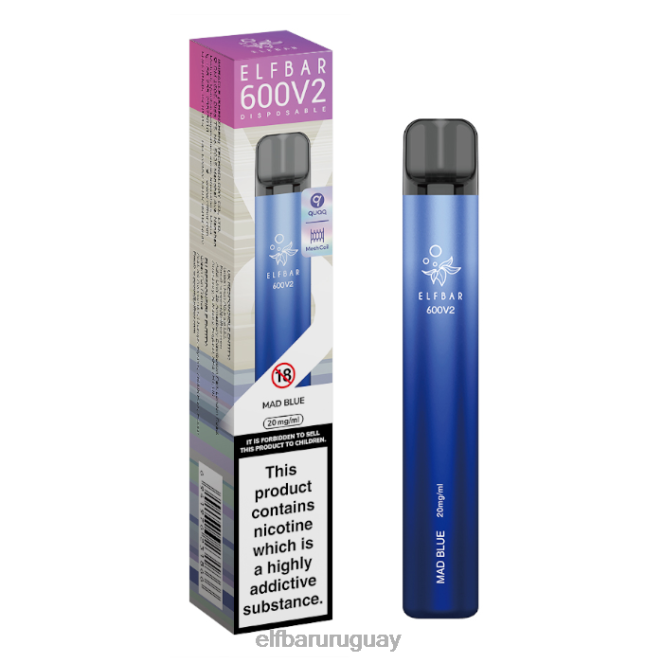 Vaporizador desechable elfbar 600v2 - 20 mg azul loco TH4FV20