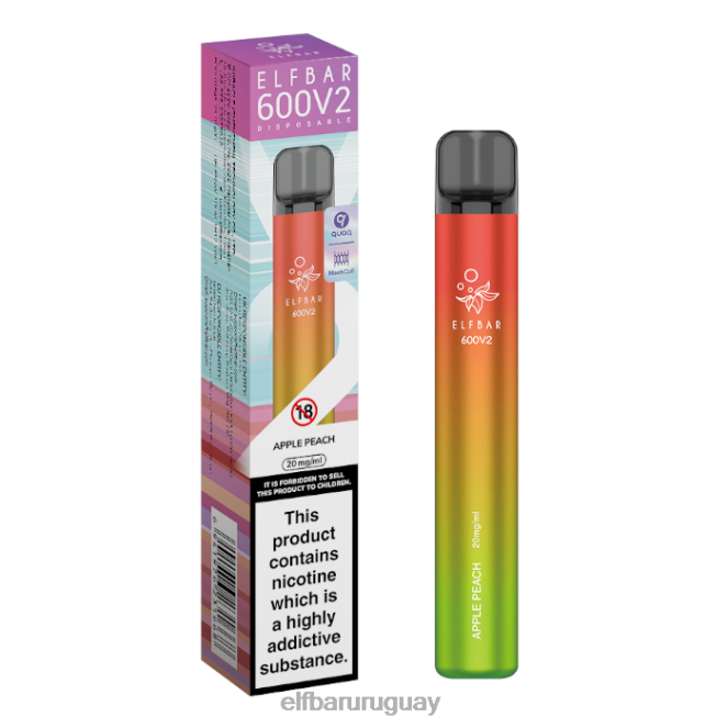 Vaporizador desechable elfbar 600v2 - 20 mg durazno manzana TH4FV11
