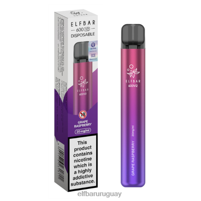 Vaporizador desechable elfbar 600v2 - 20 mg frambuesa uva TH4FV24