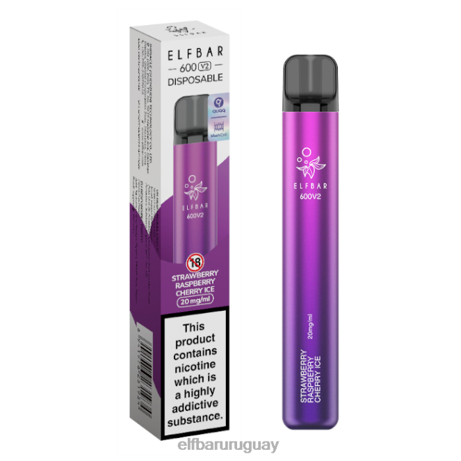 Vaporizador desechable elfbar 600v2 - 20 mg fresa frambuesa cereza hielo TH4FV18