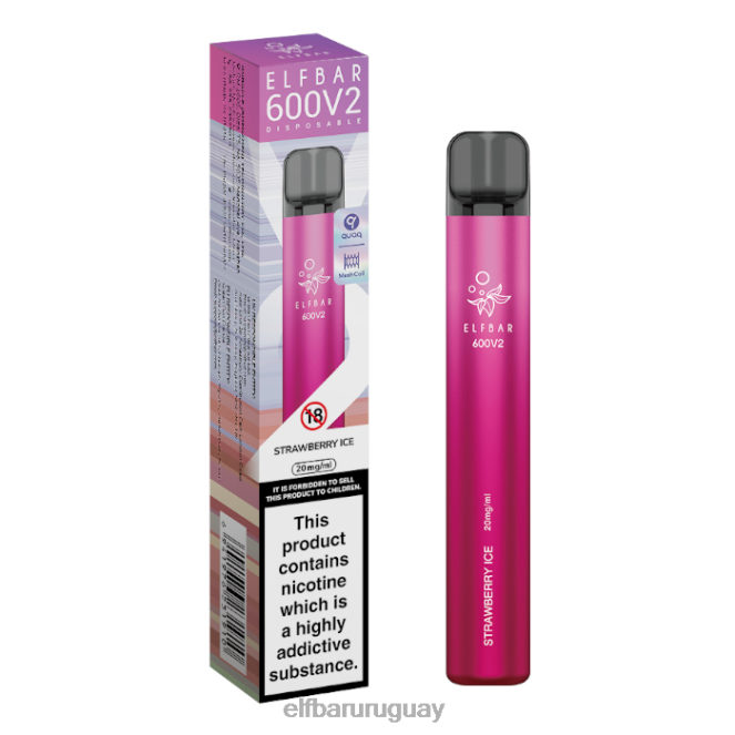 Vaporizador desechable elfbar 600v2 - 20 mg hielo de fresa TH4FV14