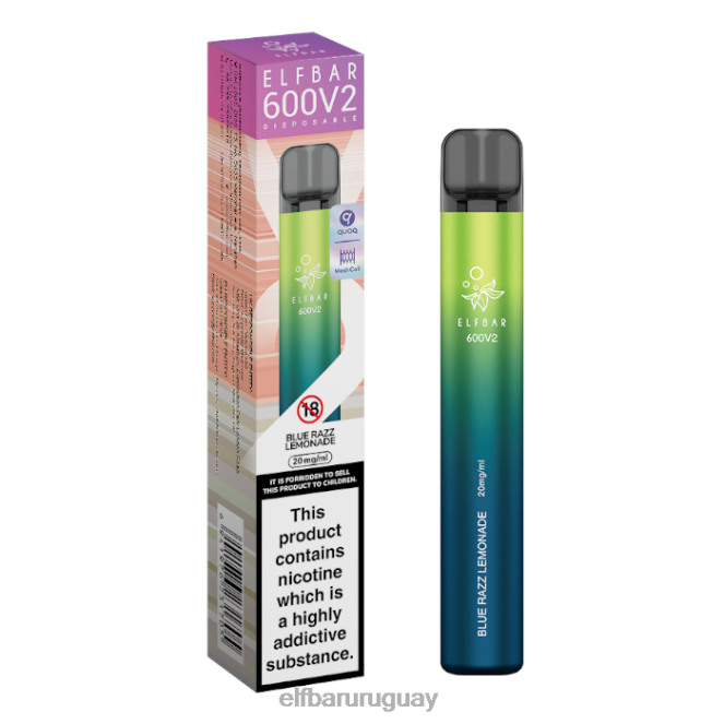 Vaporizador desechable elfbar 600v2 - 20 mg limonada azul razz TH4FV13