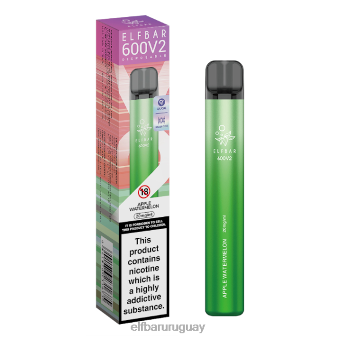 Vaporizador desechable elfbar 600v2 - 20 mg sandia manzana TH4FV21